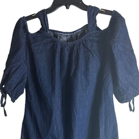 Max Jeans Cold-Shoulder Denim Dress Size Small S 📦 - Picture 3 of 8